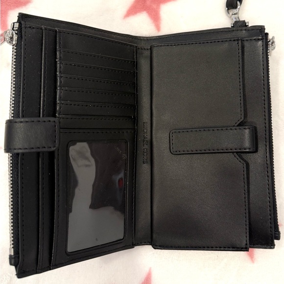 Michael Kors Logo Black Jet Set Double Zip Wristlet - Picture 3 of 3